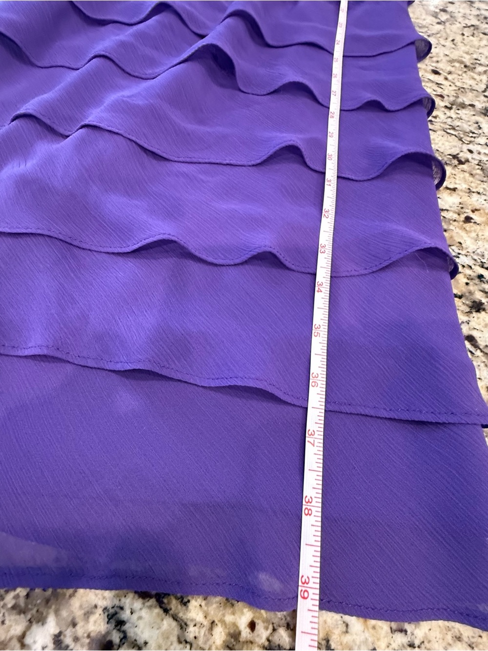 London Times purple sleeveless bodycon tiered midi dress SZ 6 - Picture 11 of 12